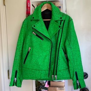 Rag & Bone Neon Green Leather Monaco Jacket